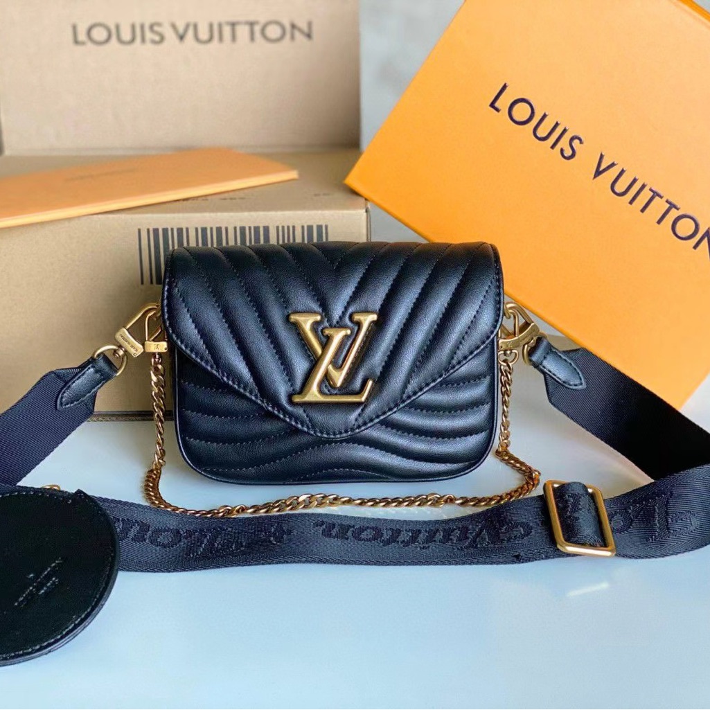 Louis Vuitton New Wave 2-In-1 Gold Calfskin One-Shoulder Crossbody Bag